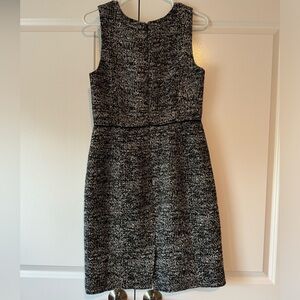 J Crew Factory White and black textured work dress